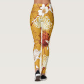 Leggings Fleuron Rétro : Art de la ligne florale inachevé (Dos)