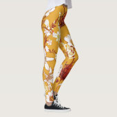 Leggings Fleuron Rétro : Art de la ligne florale inachevé (Droite)