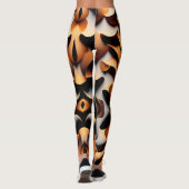 Leggings Fleurs 3D paramétriques Or Motif de mosaïque moder (Dos)