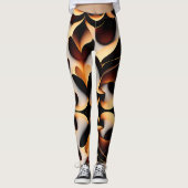 Leggings Fleurs 3D paramétriques Or Motif de mosaïque moder (Devant)