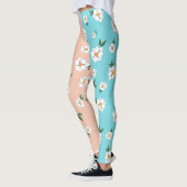 Leggings Fleurs à motifs floraux uniques Deux couleurs (Gauche)