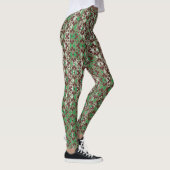 Leggings Fleurs à motifs gris, rouge et vert (Droite)