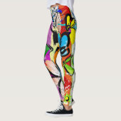 Leggings Fleurs Abstraites, Composition des lignes géométri (Gauche)