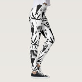 Leggings Fleurs Abstraites en noir blanc : Motif élégant (Droite)