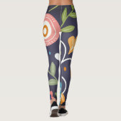 Leggings fleurs Abstraites et feuillage (Dos)