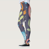 Leggings fleurs Abstraites et feuillage (Gauche)