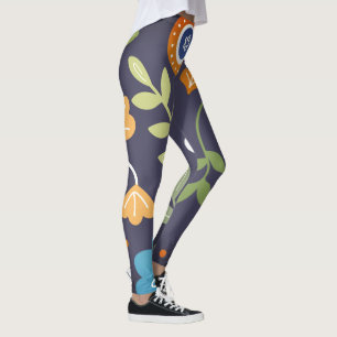 Leggings fleurs Abstraites et feuillage