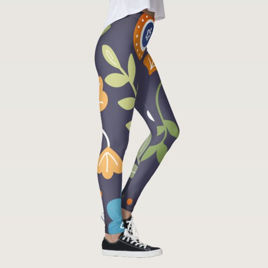 Leggings fleurs Abstraites et feuillage (Droite)