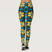 Leggings Fleurs Abstraites jaunes (Dos)
