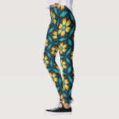Leggings Fleurs Abstraites jaunes (Gauche)