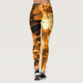 Leggings Fleurs Abstraites Orange Lumineuses Eaux Soleil (Dos)