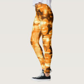 Leggings Fleurs Abstraites Orange Lumineuses Eaux Soleil (Gauche)