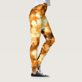 Leggings Fleurs Abstraites Orange Lumineuses Eaux Soleil (Droite)