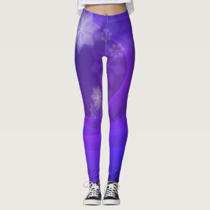 Leggings Fleurs Abstraites sur Arrière - plan Indigo plié