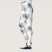 Leggings Fleurs alignées sans couture abstrait PA moderne (Gauche)