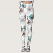 Leggings Fleurs alignées sans couture abstrait PA moderne (Devant)