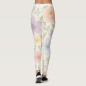 Leggings Fleurs Aquarelles Pastel Doux (Dos)
