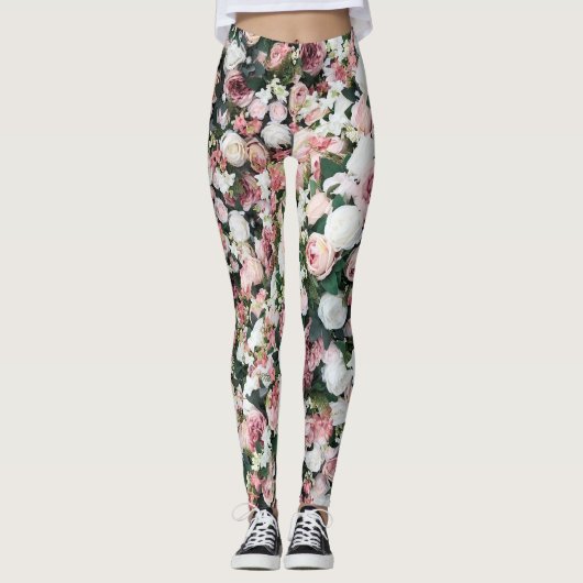 Leggings Fleurs artificielles colorées : arrière - plan vib (Devant)