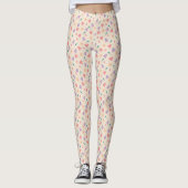 Leggings Fleurs Bell sur Motif arrière - plan beige (Devant)