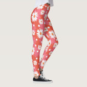 Leggings Fleurs blanches - champ orange (Droite)