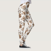 Leggings Fleurs blanches crème Brown (Droite)