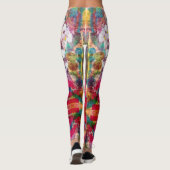 Leggings Fleurs blanches en pot rose (Dos)