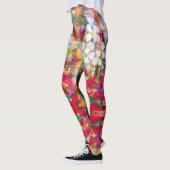 Leggings Fleurs blanches en pot rose (Gauche)