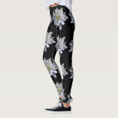 Leggings Fleurs blanches motifs de marguerite (Gauche)
