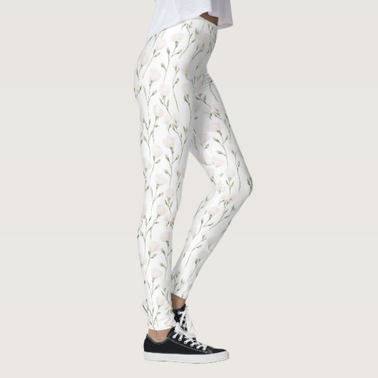 Leggings Fleurs blanches roses (Droite)