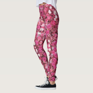 Leggings fleurs blanches rouges