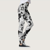 Leggings Fleurs blanches sur un arrière - plan noir (Droite)