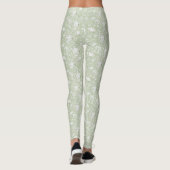 Leggings Fleurs blanches vertes romantiques (Dos)