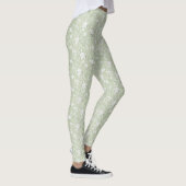 Leggings Fleurs blanches vertes romantiques (Droite)