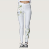 Leggings Fleurs Bleu Ciel Pâle (Devant)