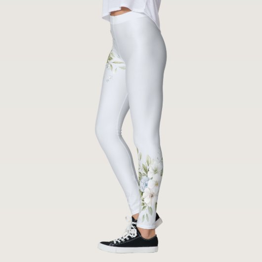 Leggings Fleurs Bleu Ciel Pâle (Gauche)