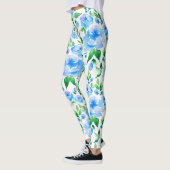 Leggings Fleurs bleu d'eau (Gauche)