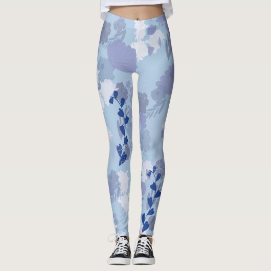 Leggings Fleurs bleues (Devant)