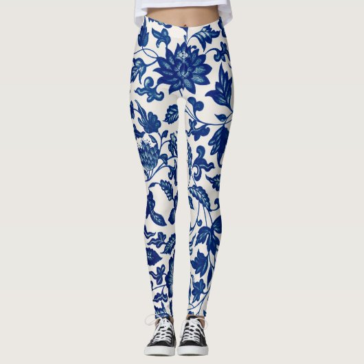 Leggings Fleurs bleues (Devant)