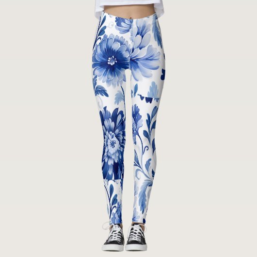 Leggings Fleurs bleues (Devant)