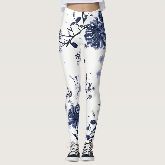 Leggings Fleurs bleues (Devant)
