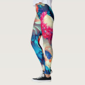 Leggings Fleurs bleues Arrière - plan-1 (Gauche)