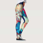 Leggings Fleurs bleues Arrière - plan-1 (Droite)