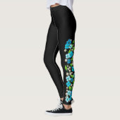 Leggings Fleurs bleues et blanches sur des guêtres de vigne (Gauche)