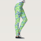 Leggings Fleurs Bleues Et Grass Motif D'Art Naturel (Droite)