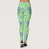 Leggings Fleurs Bleues Et Grass Motif D'Art Naturel (Dos)