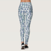 Leggings Fleurs Blue Hyacinth sur blanc (Dos)