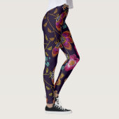 Leggings Fleurs brodées : mode sans couture motif (Droite)