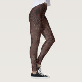 Leggings Fleurs brunes Abstraites avec or (Droite)