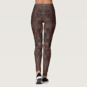 Leggings Fleurs brunes Abstraites avec or (Dos)