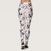 Leggings Fleurs Chic Bleu Rose (Dos)